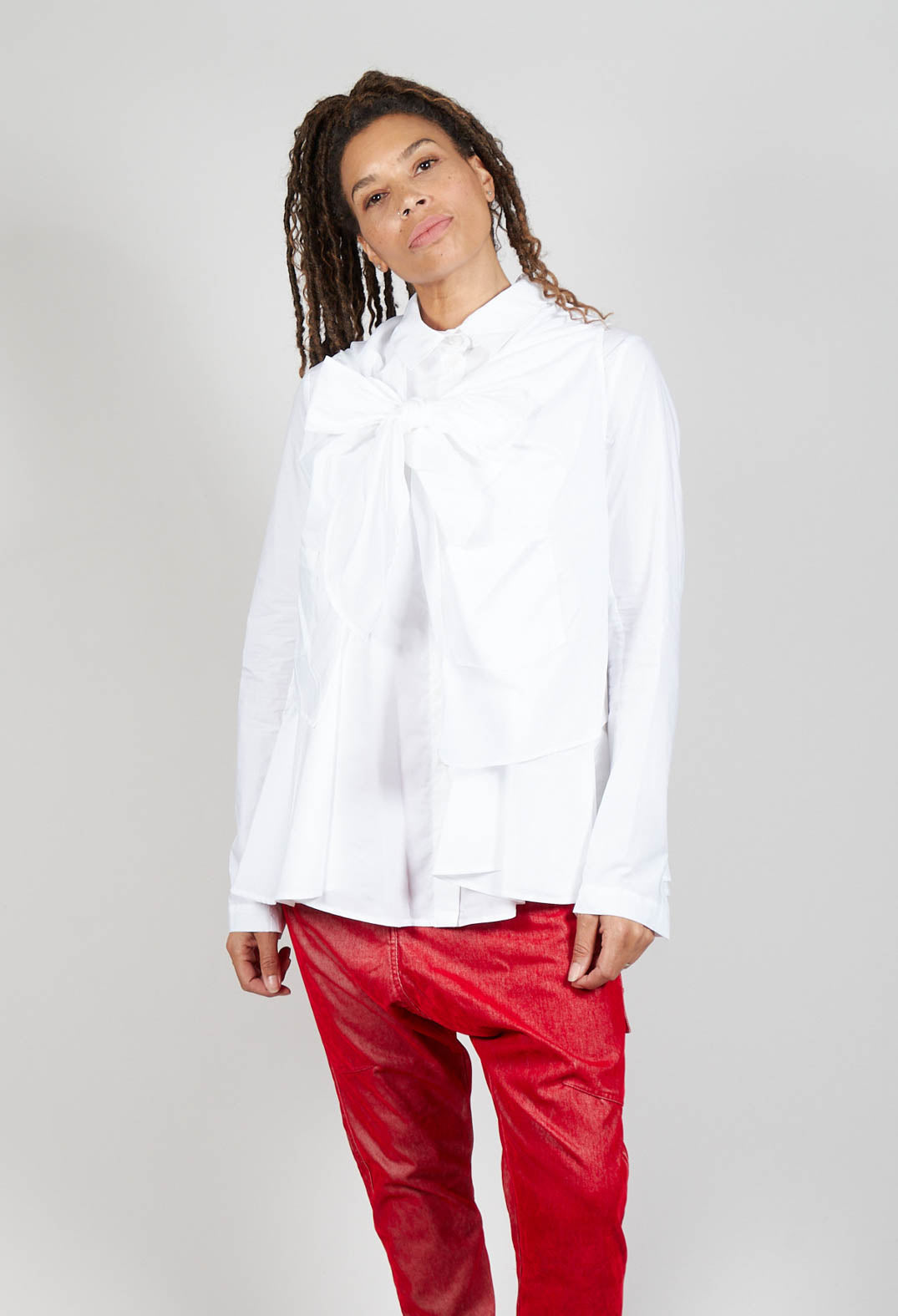 Wrap Over Shirt in White