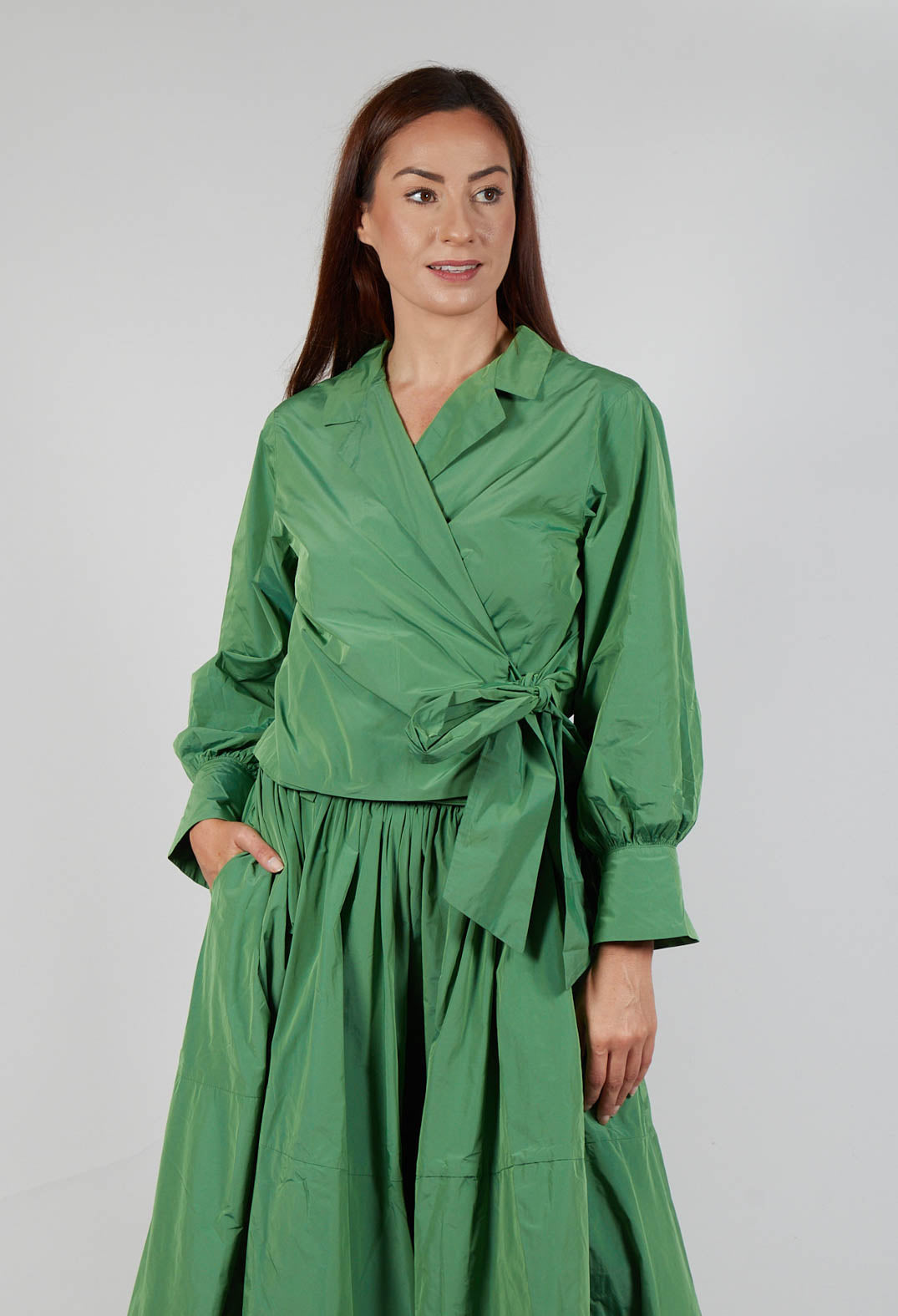 Wrap Over Top in Apple Green