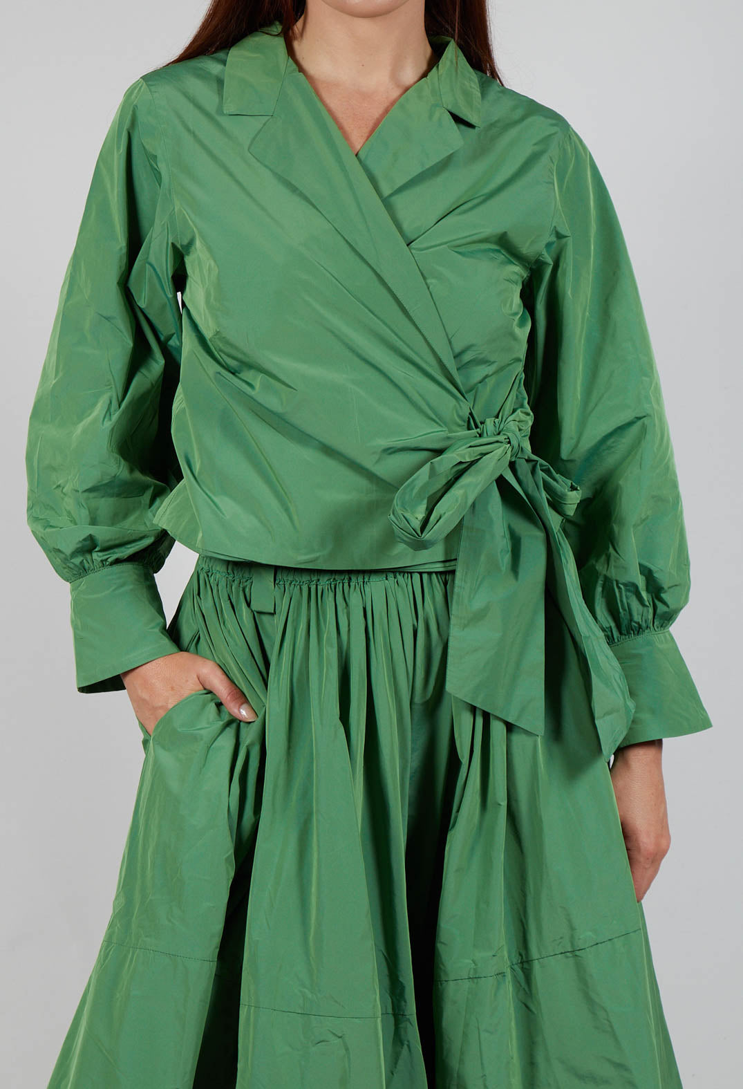 Wrap Over Top in Apple Green