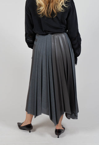 Wrap Pleated Skirt in Dark Grey