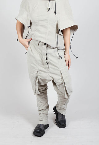 Wrinkled Drop Crotch Trousers in Eraser