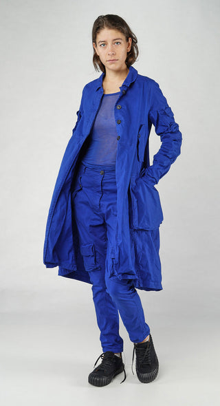 PRE-ORDER -  Wrinkled Long Sleeves and Point Collar Coat in Greige (Pictured in Royal)