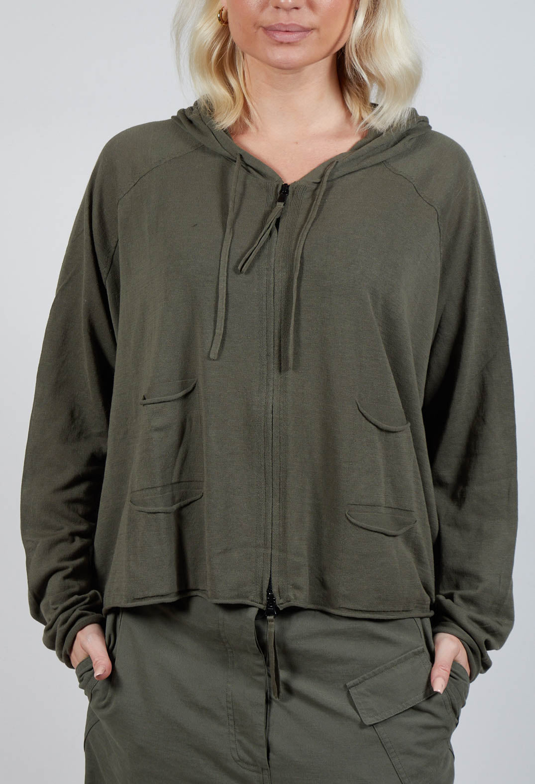 Zip Up Cardigan in Camp Jacquard