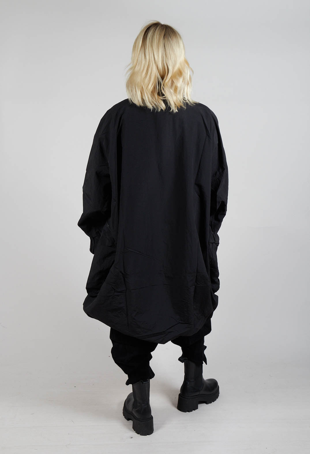 Zip Up Rain Coat in Black