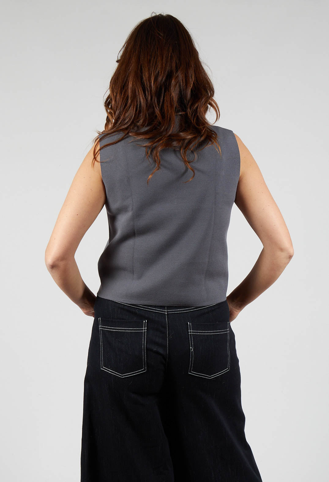 Zipped Sweater Vest in Charcoal