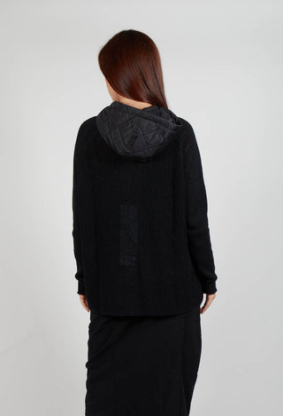 Hooded Cardigan in Black