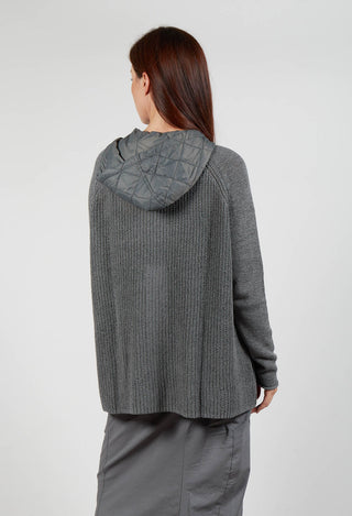 Hooded Cardigan in Rock