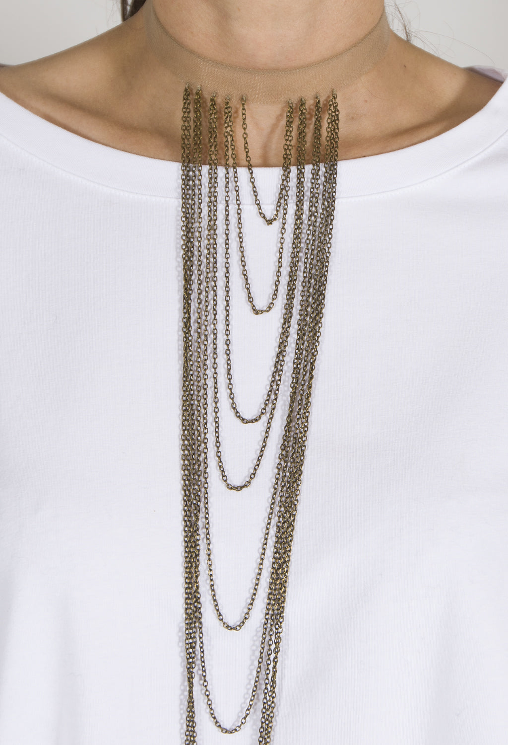 Choker Necklace with Multistrand Chains