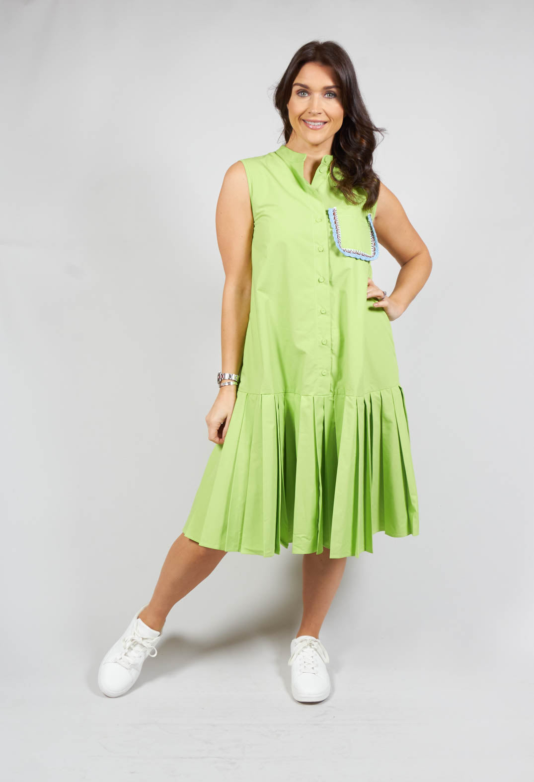 Lime green clearance sleeveless dress