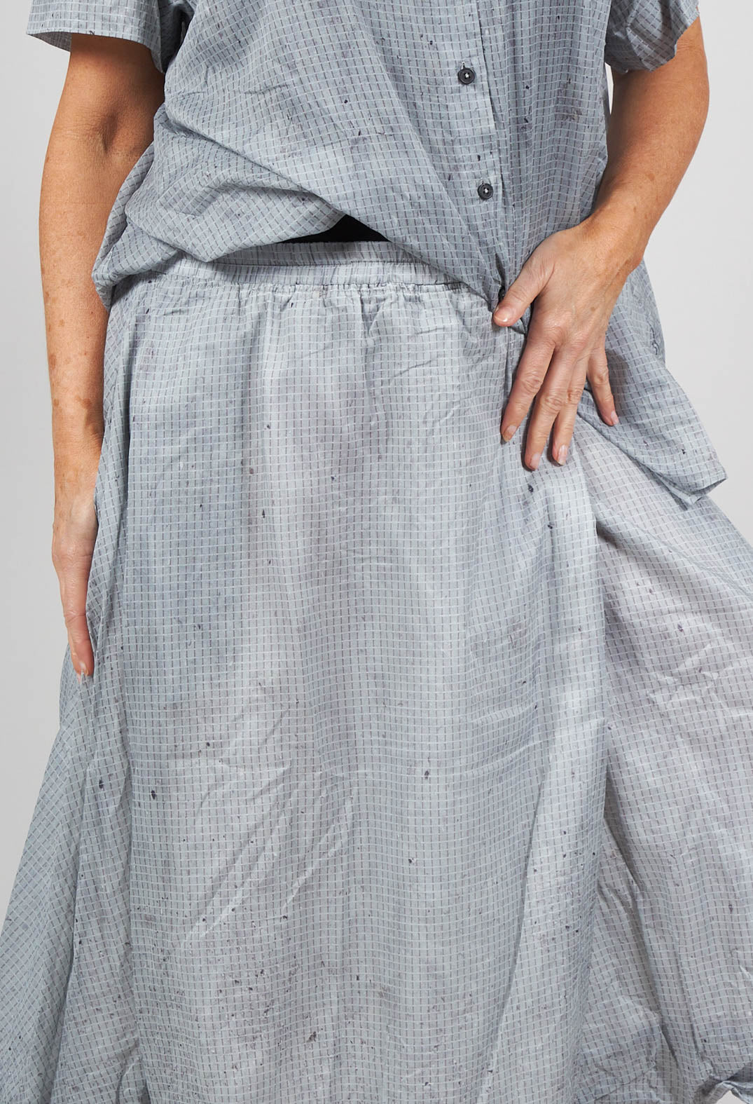 Bubble Hem Skirt with Pleat Detail in Ice Stripe – Olivia May