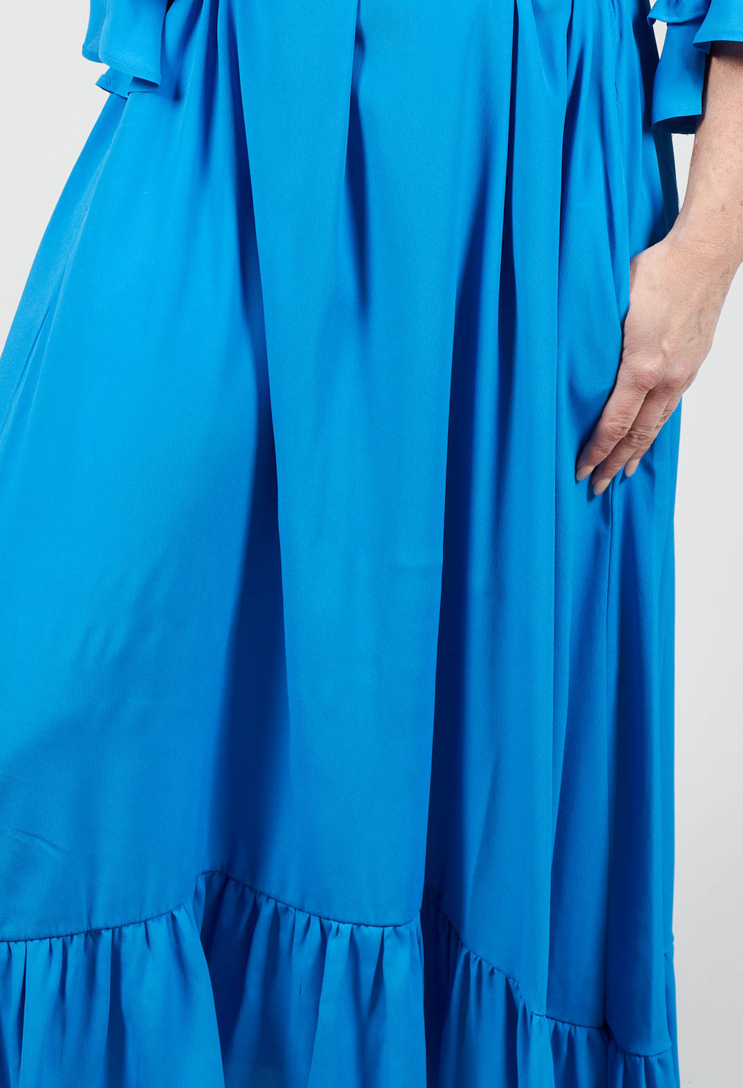 blue dress with contrasting belt from Beatrice B collection