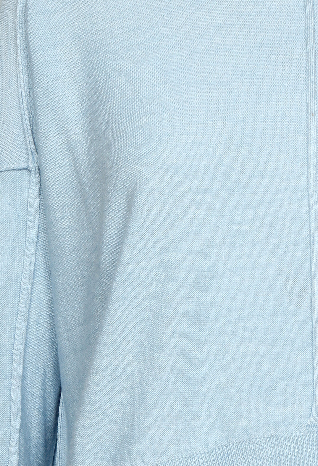 High Neck Sweater with Seam Detail in Light Blue