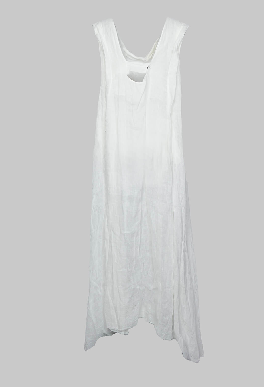 Kate Dress with Asymmetric Hem in White