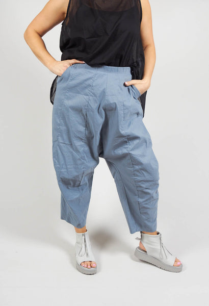 Peg Trousers with Drop Crotch in Water – Olivia May