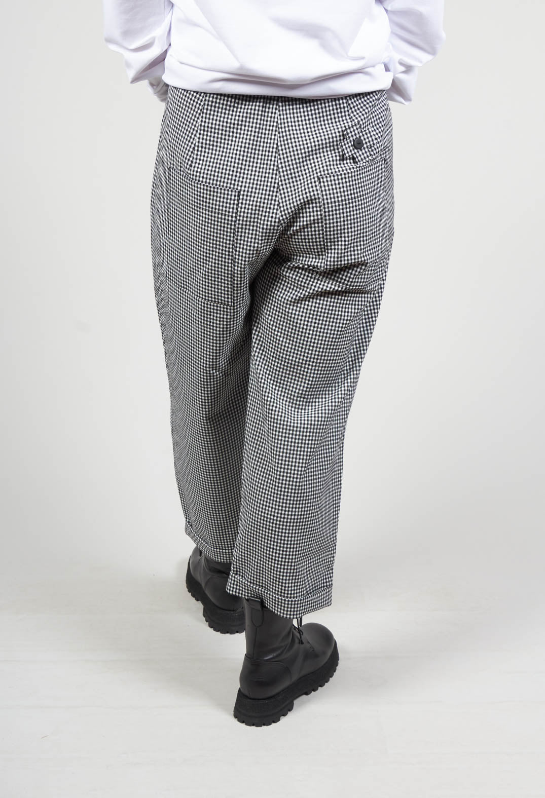 Mens Trousers Slim Fit Vintage Check Grey | SIRRI