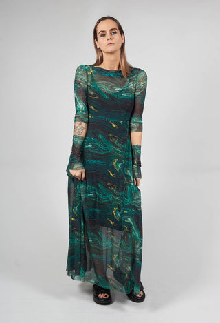 Puna Dress in Black Dark Green