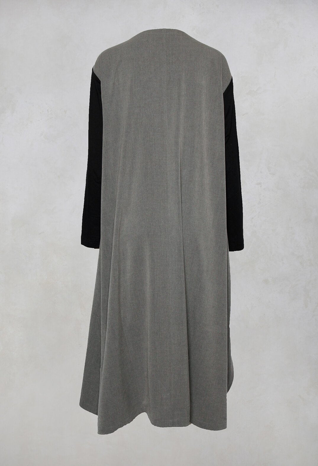 Shift Dress with Contrast Sleeve in Grey