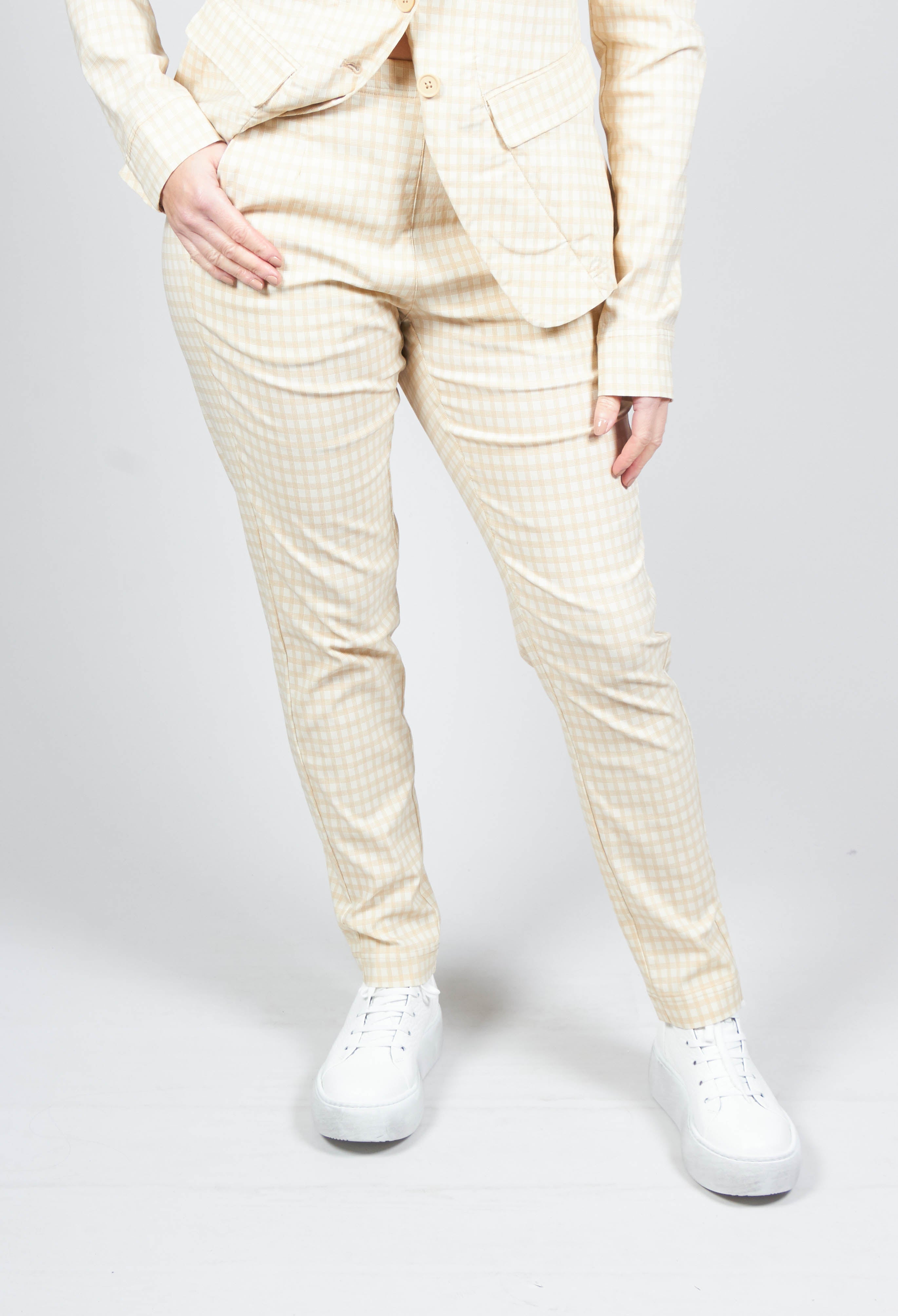 Women Grey Checked Casual Trousers