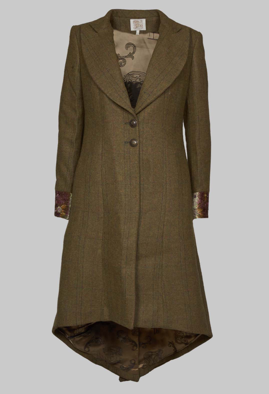 Soul Embroidery Coat in Tweed