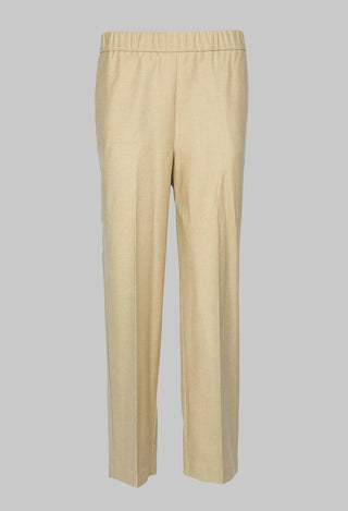 Straight Trousers with Milan Stitching in Beige