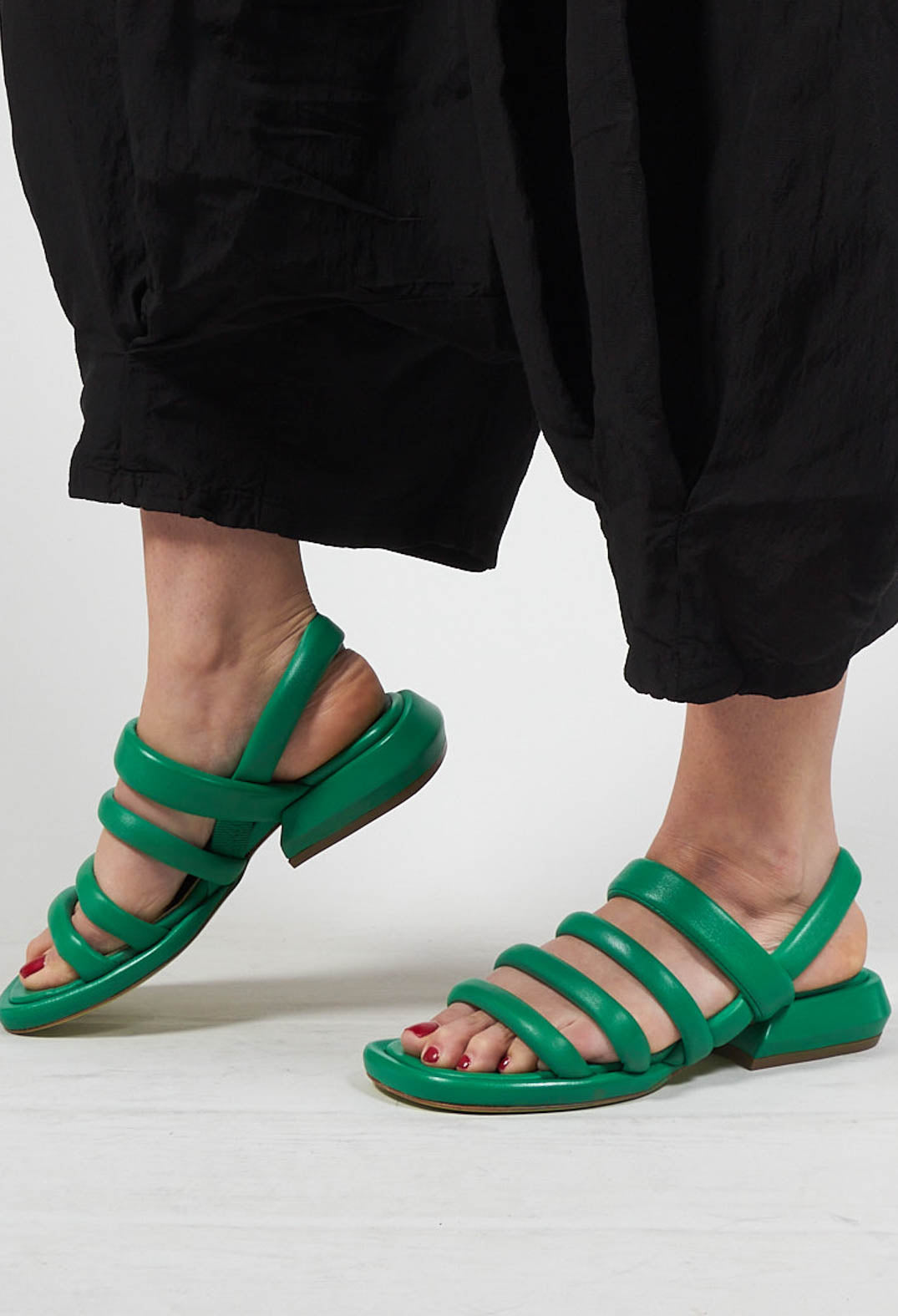 Strappy Sandals in Verde Olivia May