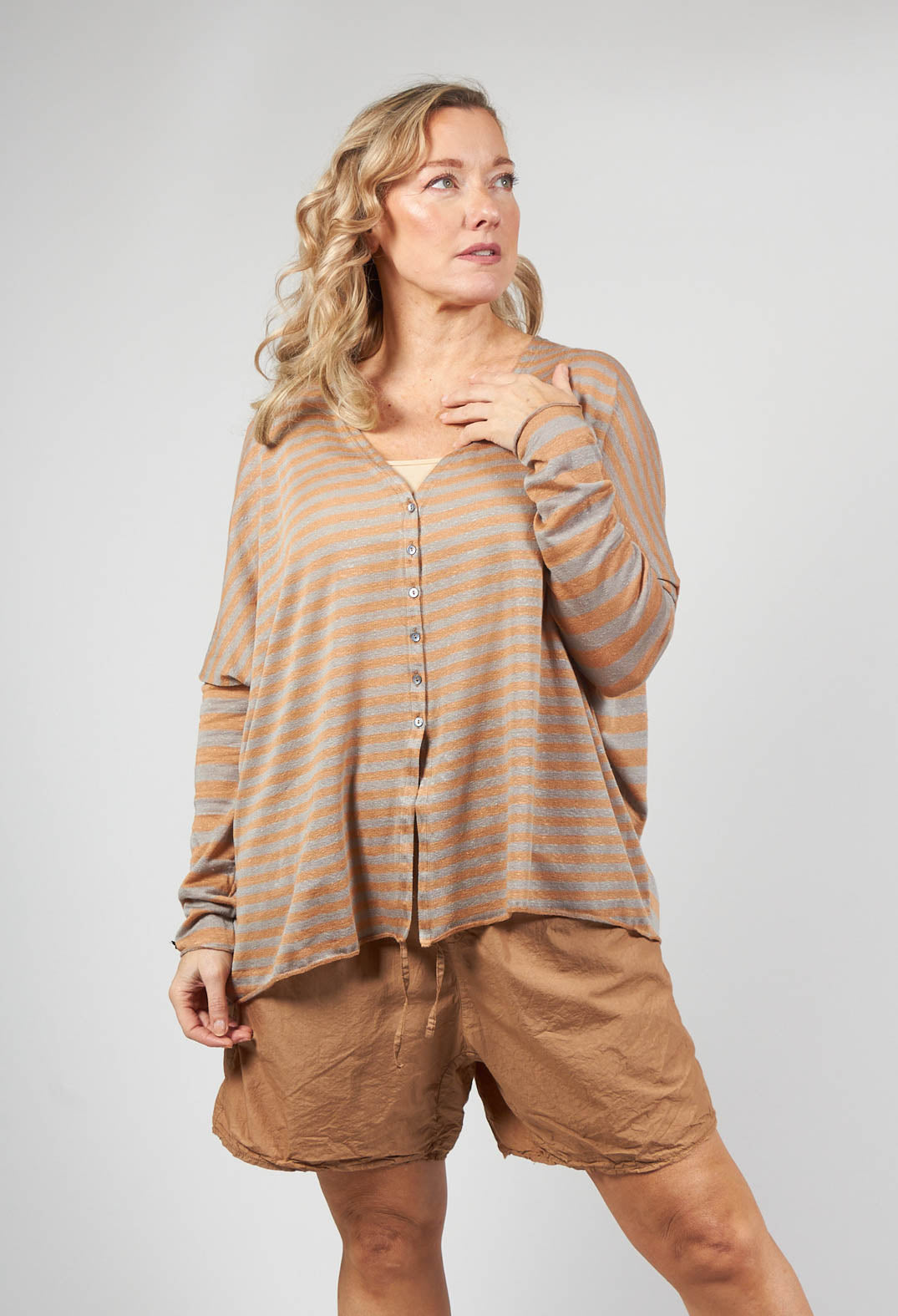 Striped Cardigan in Pottery – Olivia May