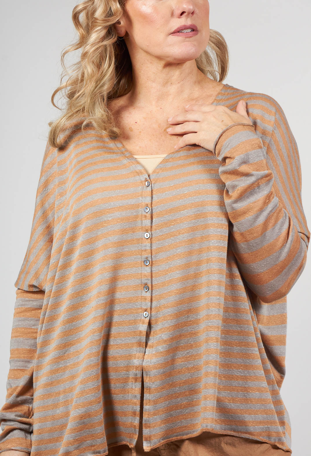 Striped Cardigan in Pottery – Olivia May