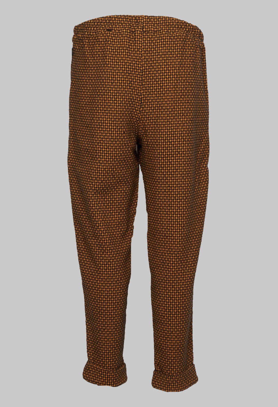 Turn Up Trousers in Saffron Hounds Tooth