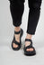 Velcro Strap Sandals in Black